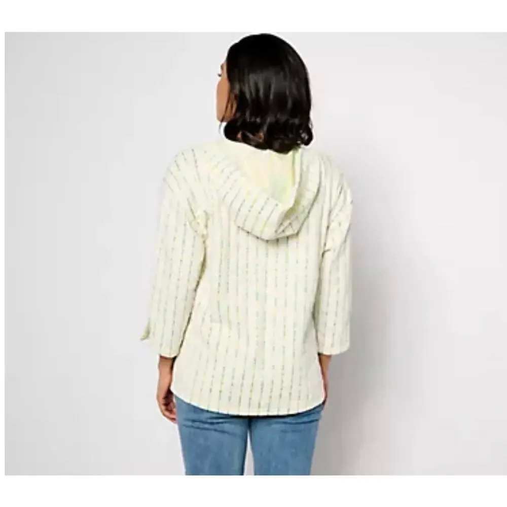 Isaac Mizrahi Live! Novelty Knit Relaxed Fit 3/4-Sleeve Pullover - Picture 2 of 14